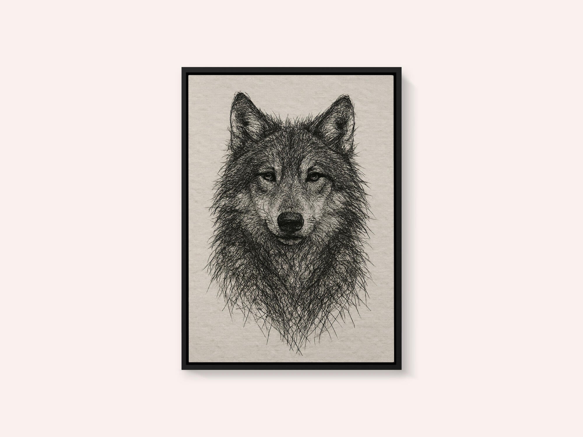 Detailed Wolf Drawing