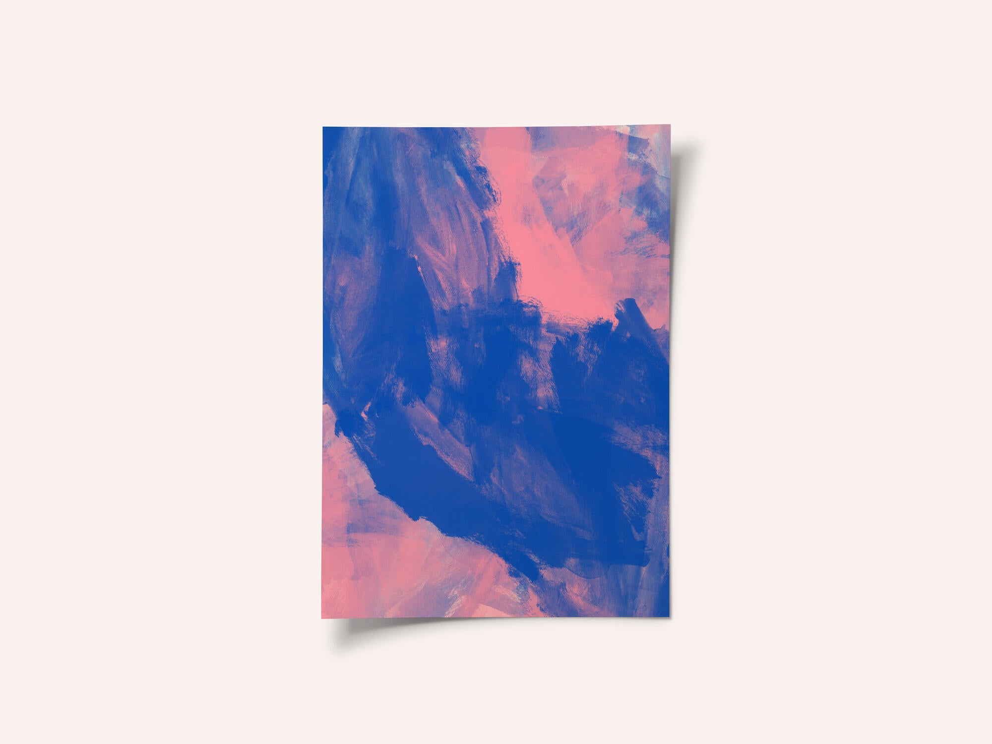 Blue Pink Abstract Strokes