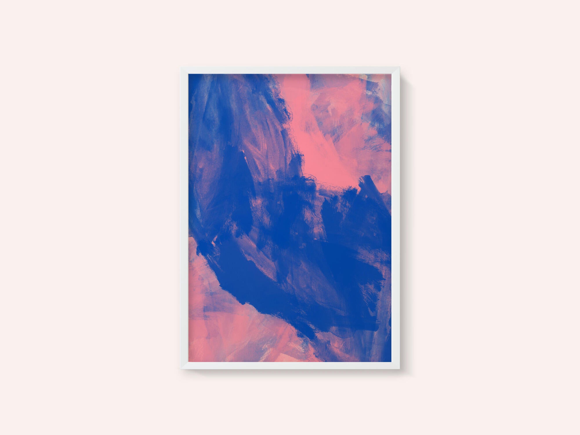 Blue Pink Abstract Strokes