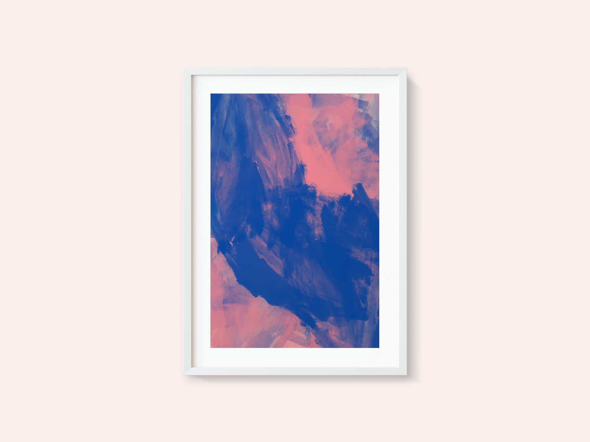Blue Pink Abstract Strokes