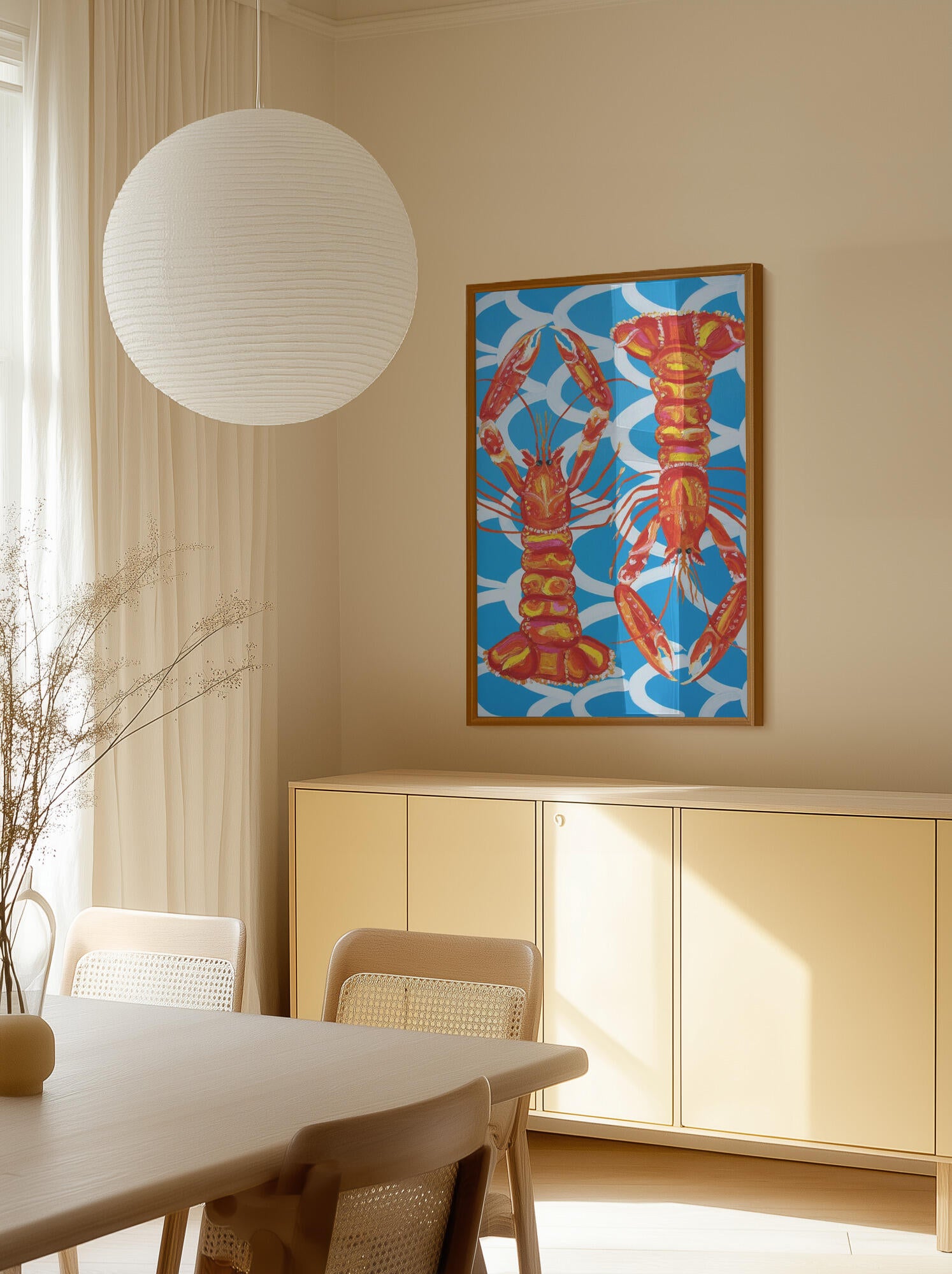 Langoustines On Blue