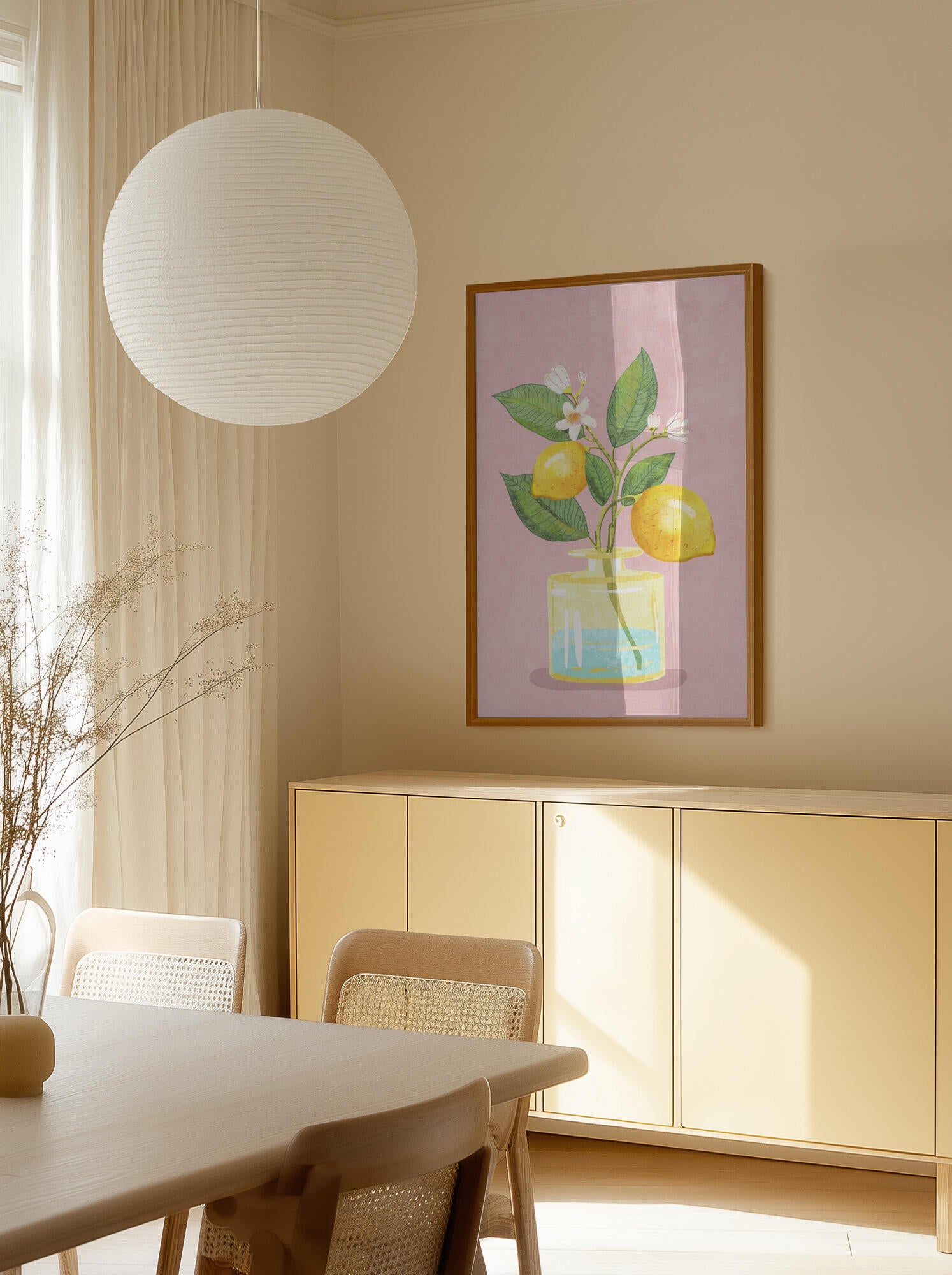 Lemon Bunch In Vase