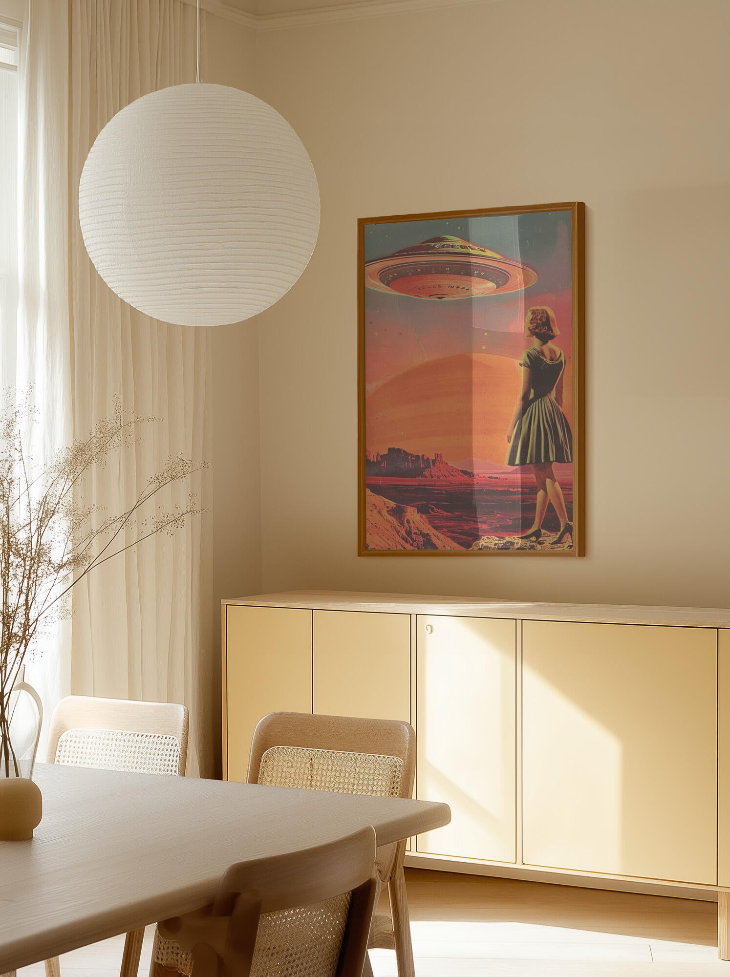 Retro-futuristic Scene With A Woman
