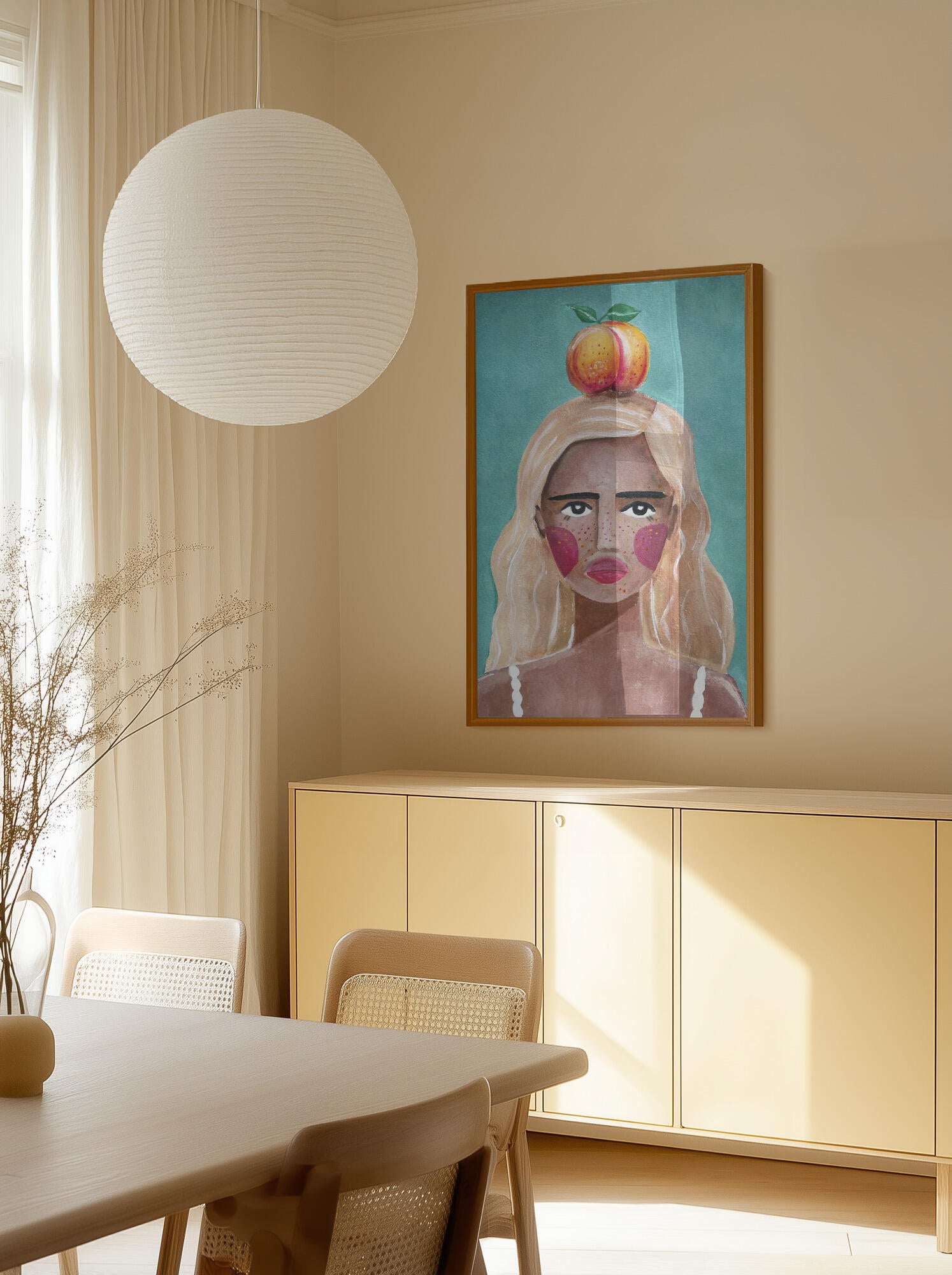 Woman With Peach