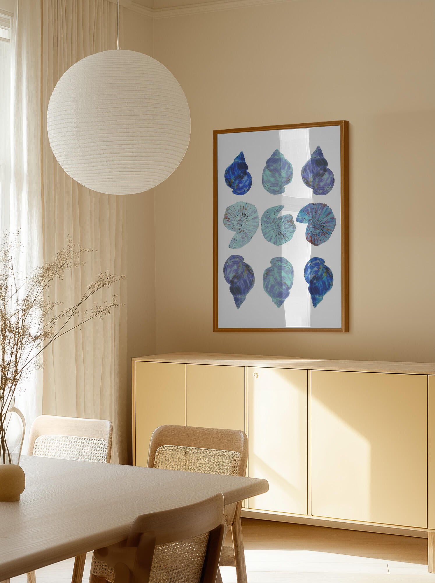 Blue Sea Shells Poster