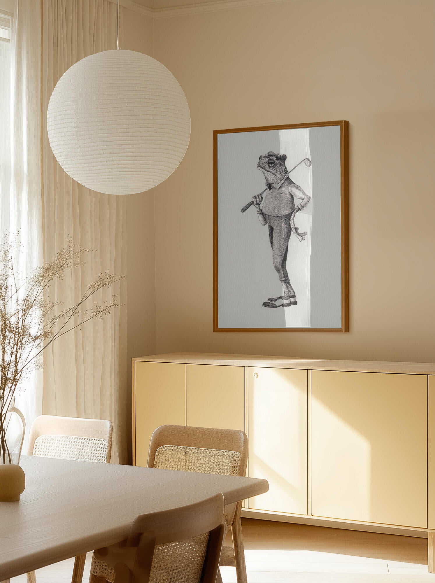 Frog In  Vintage Golf Attire