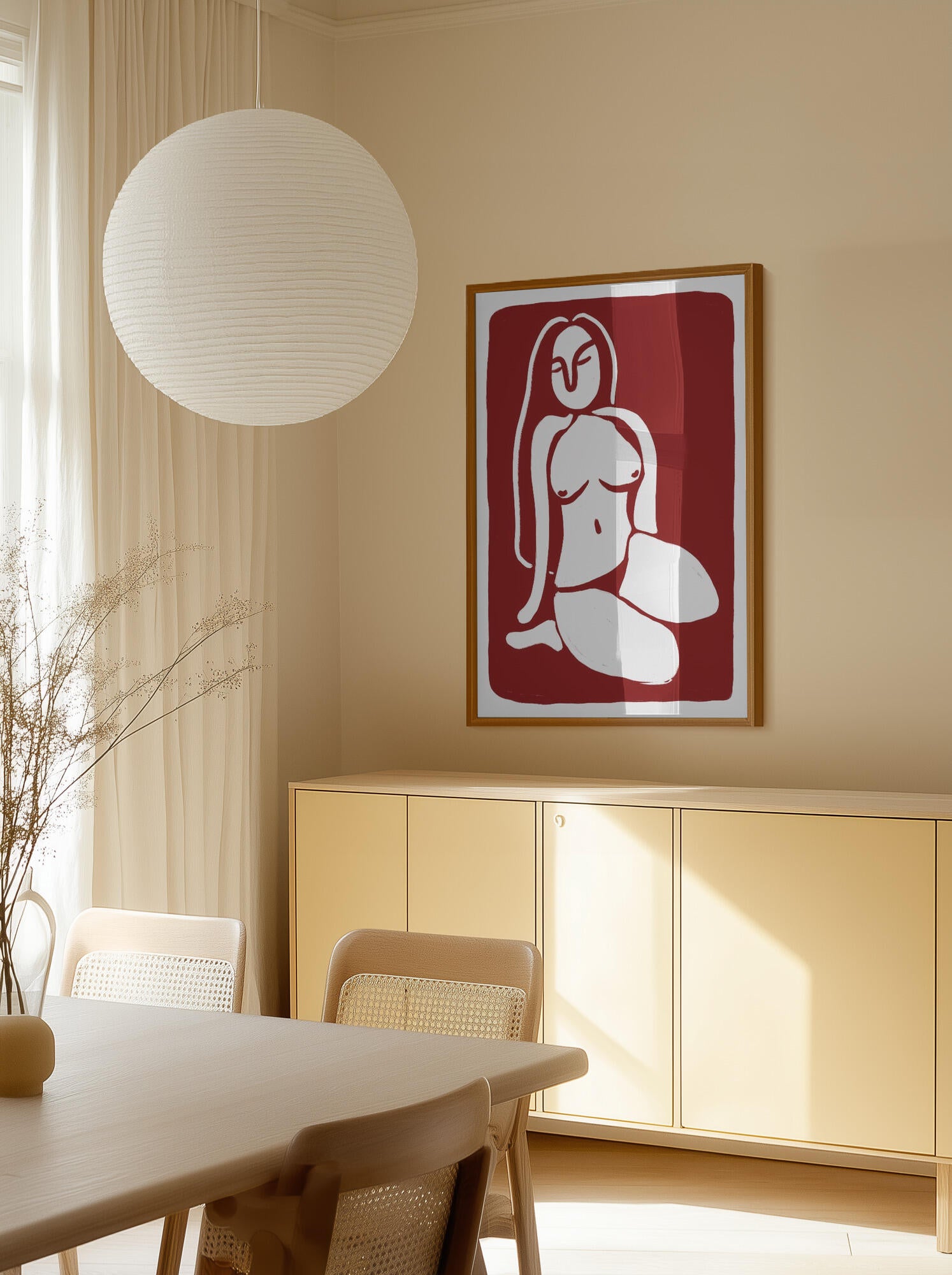 Stylized Nude Figure in a Seated Pose