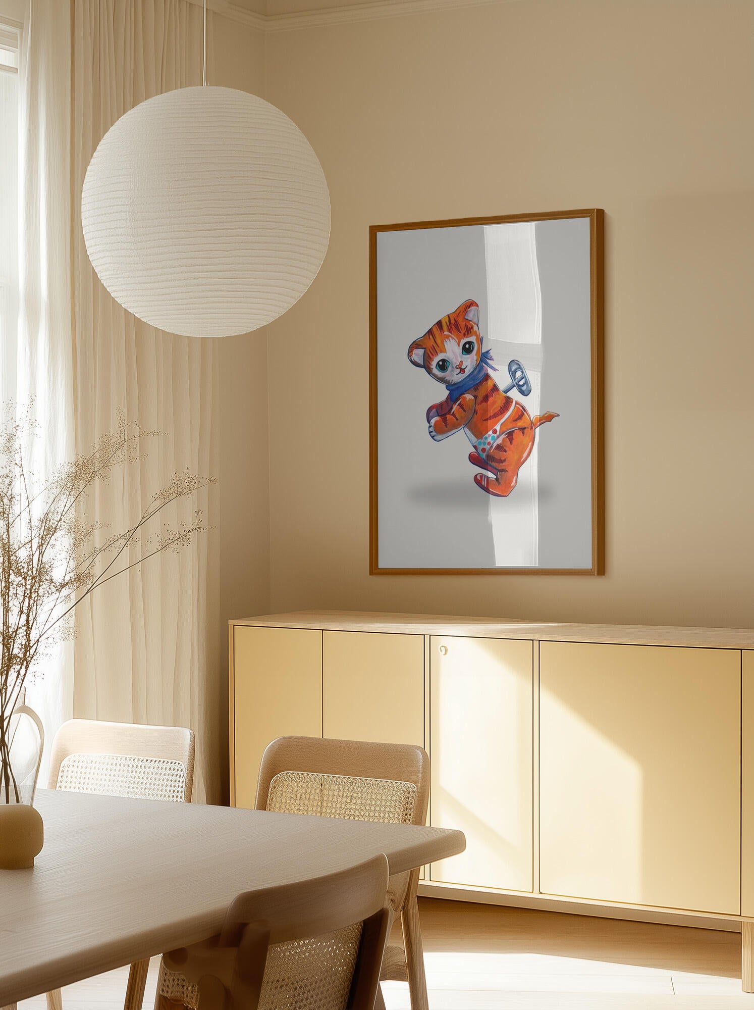 Wind Up Tiger Retro Toy By Renee Machan