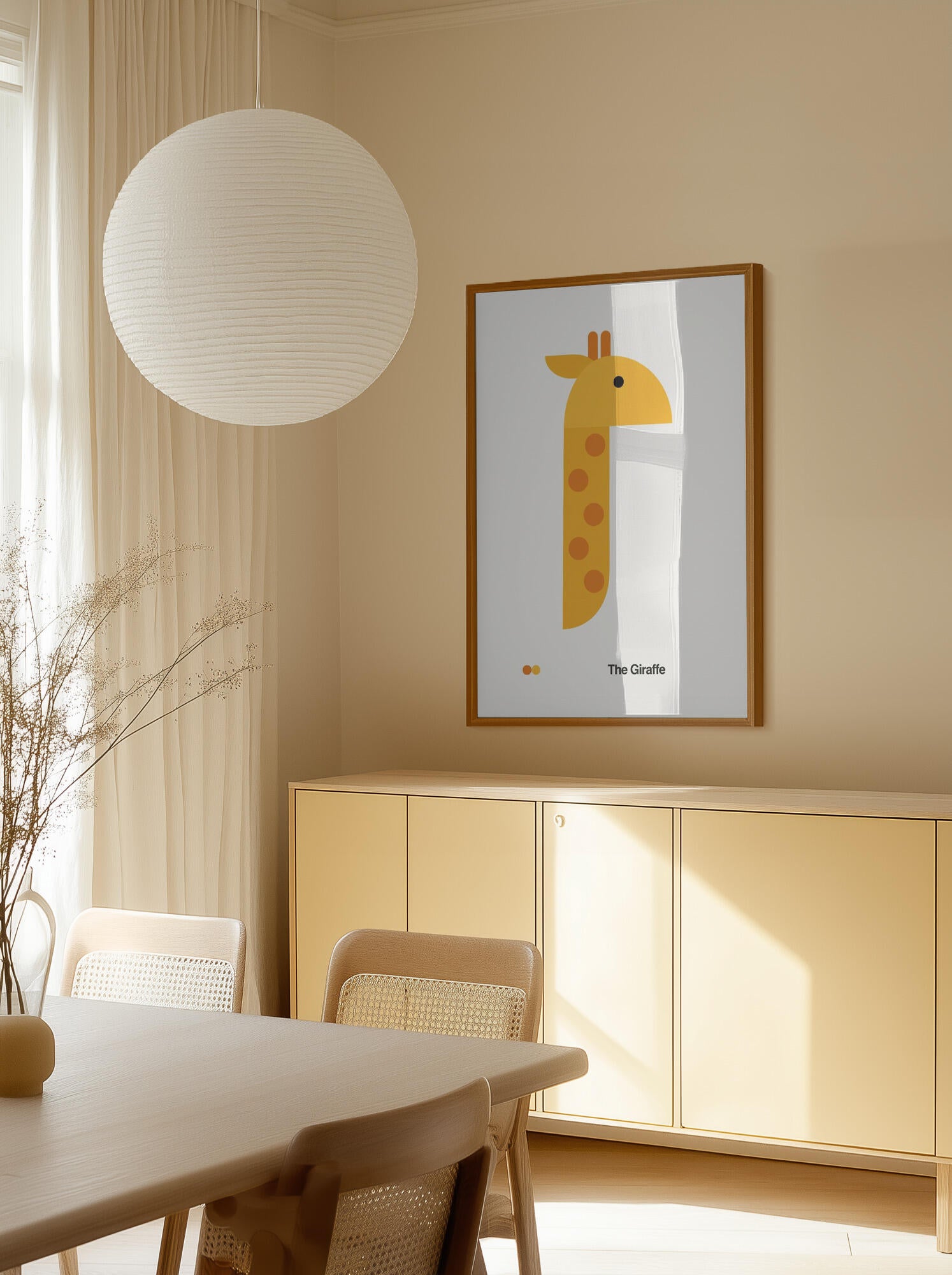 Giraffe Nursery Poster: Bauhaus Style Kids Room Decor