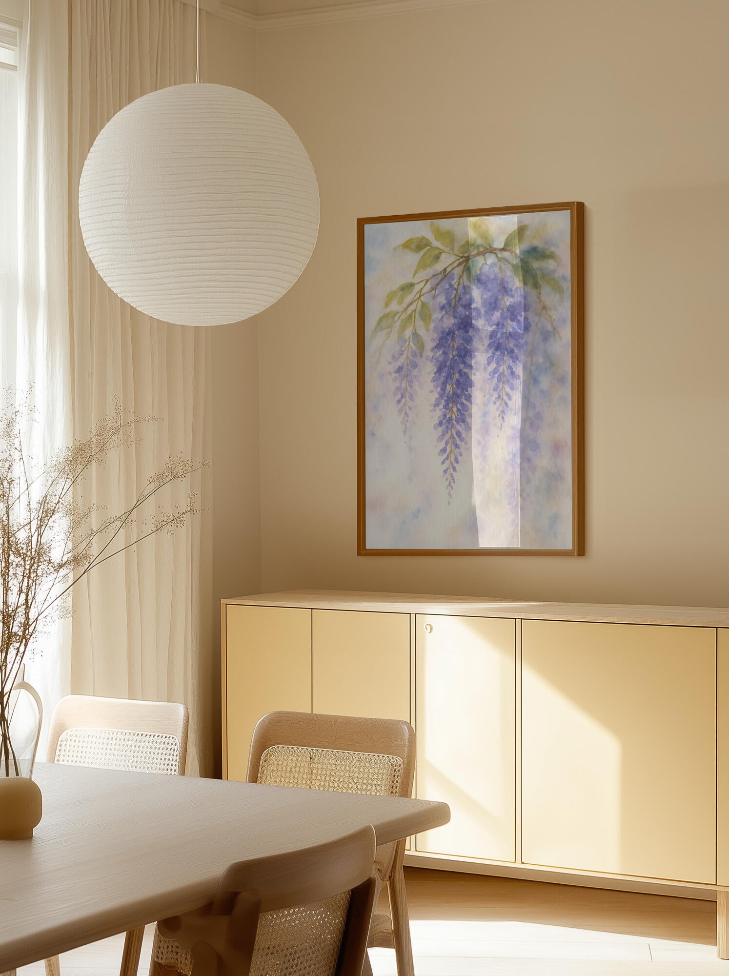 Hanging Wisteria In Soft Pastel Colours