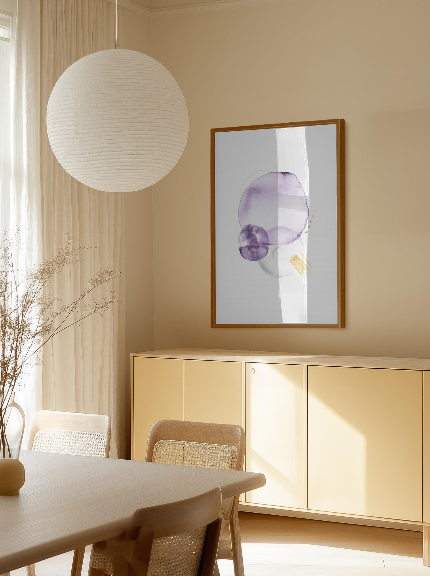 Purple Gold Abstract Shapes