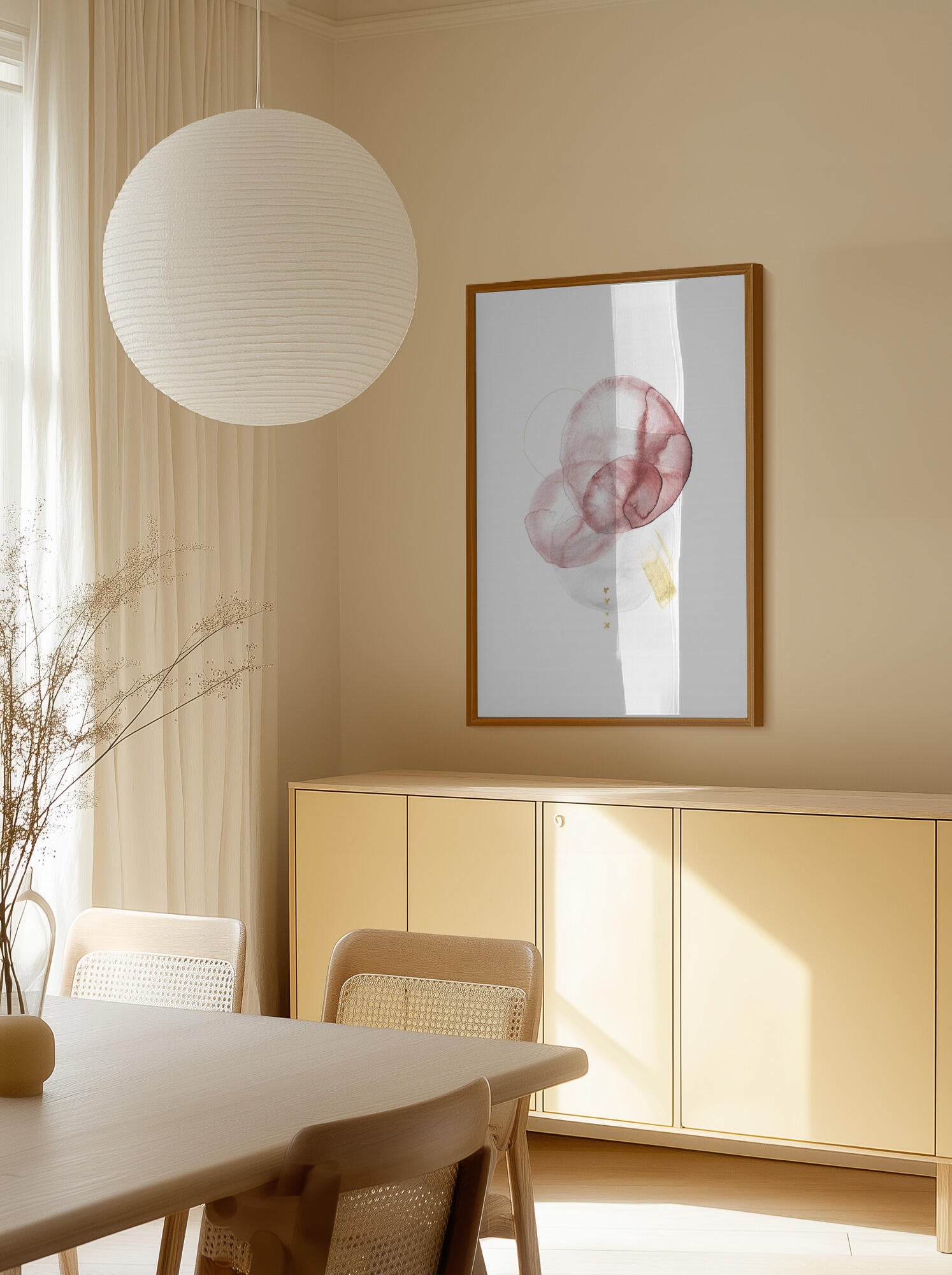 Blush Gold Abstract Flow
