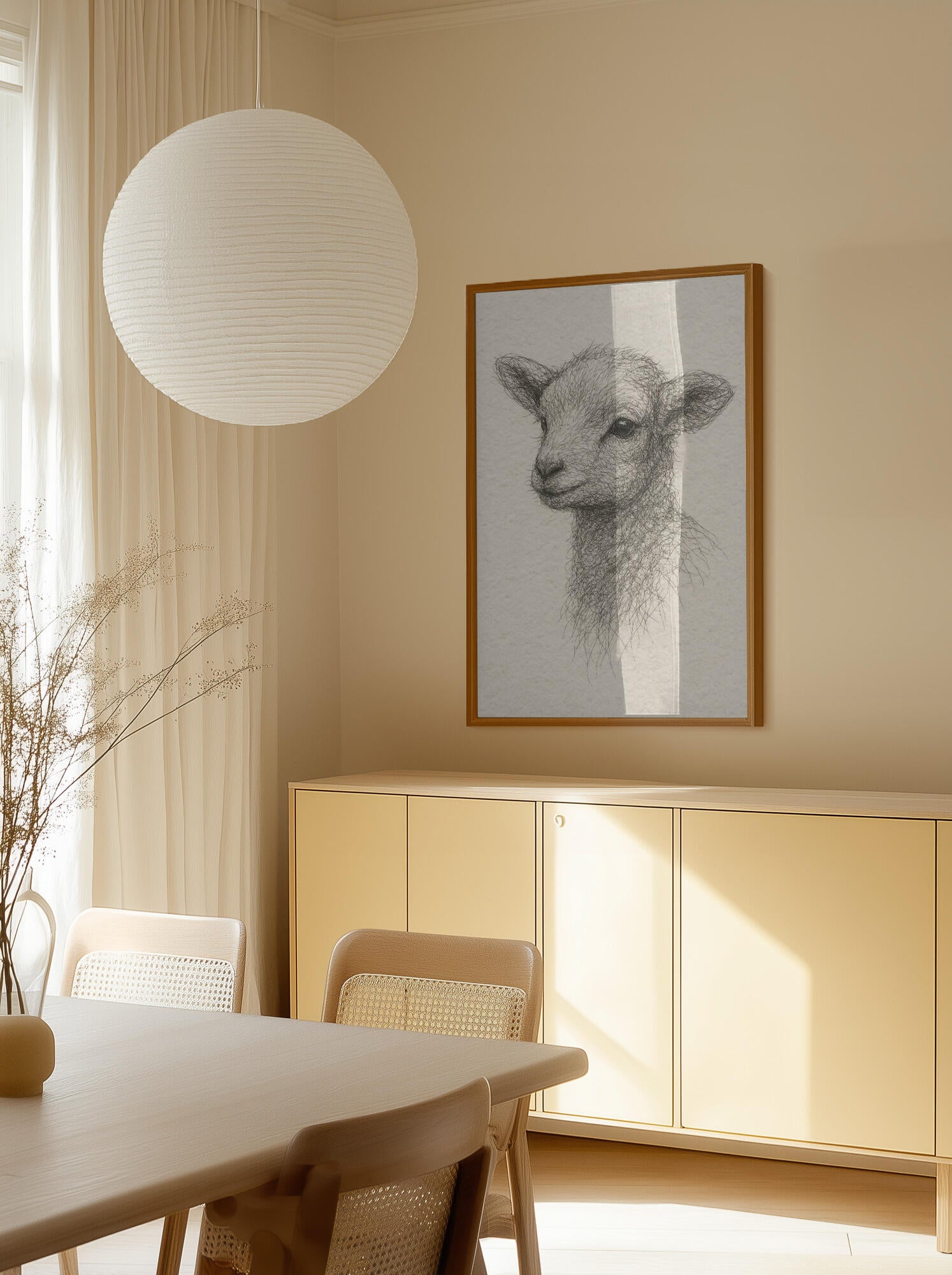 Gentle Lamb Drawing