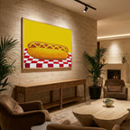 Hot Dog With Mustard Red Check Yellow