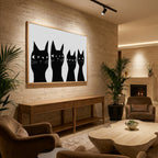 Four black cats