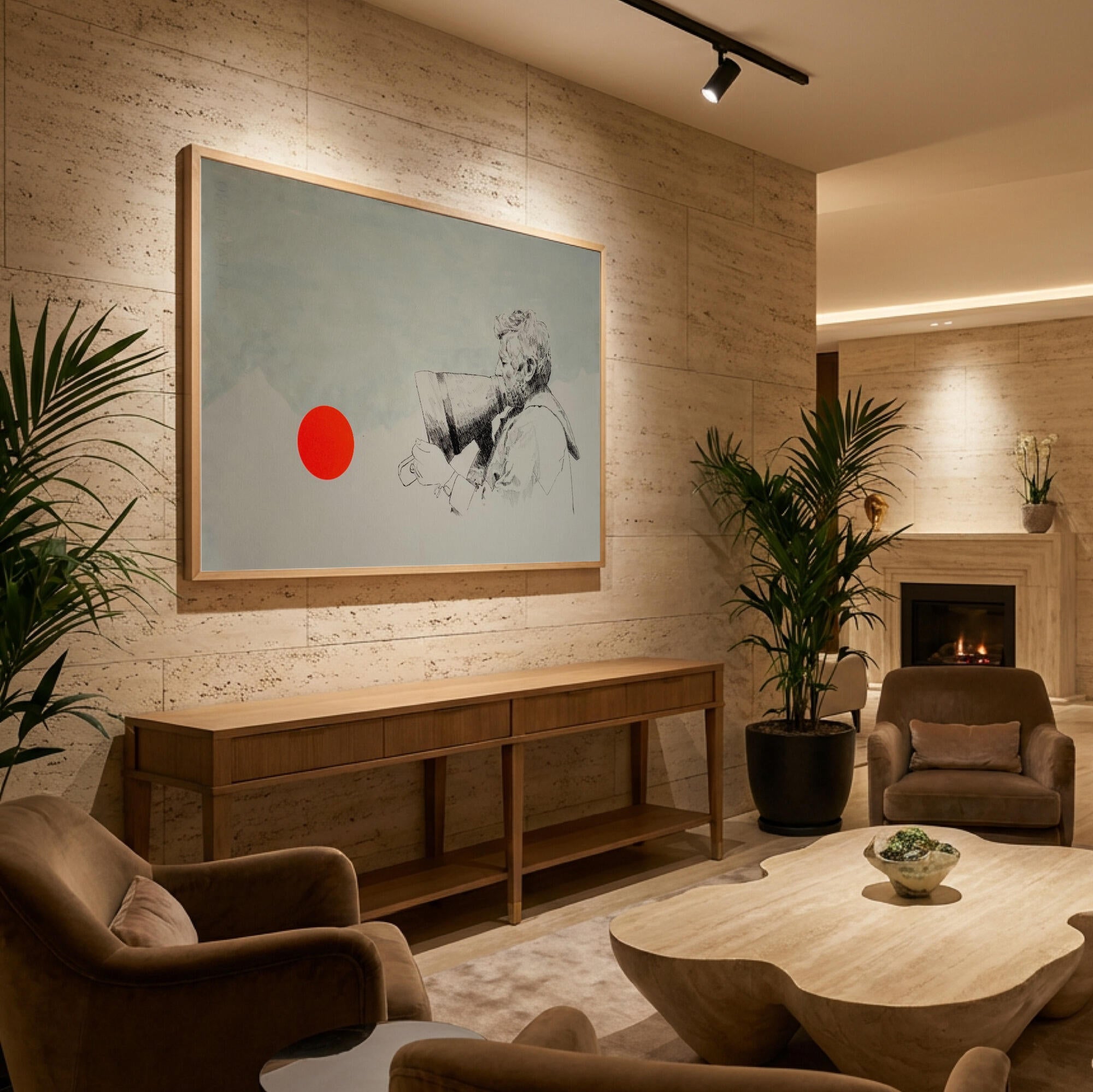 Megaphone and Red Circle