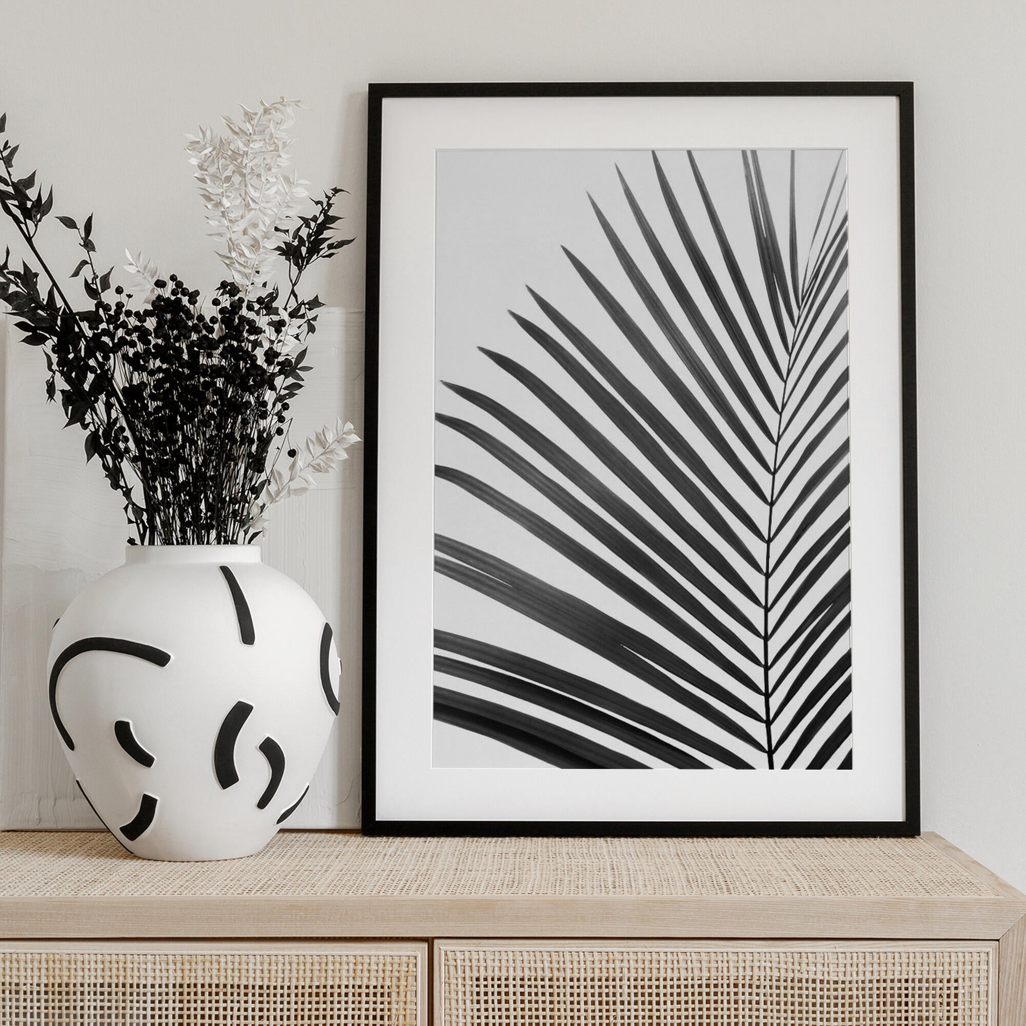 BW Palm Leaf