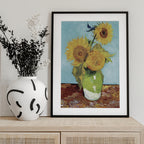 Vase With Three Sunflowers