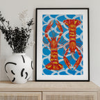 Langoustines On Blue