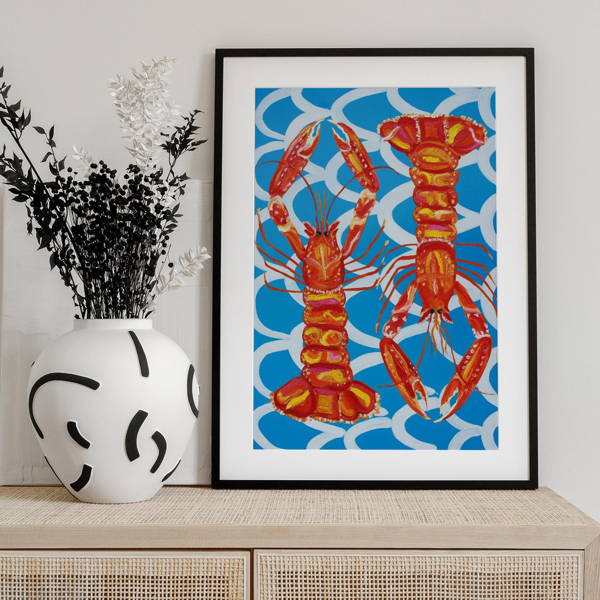 Langoustines On Blue