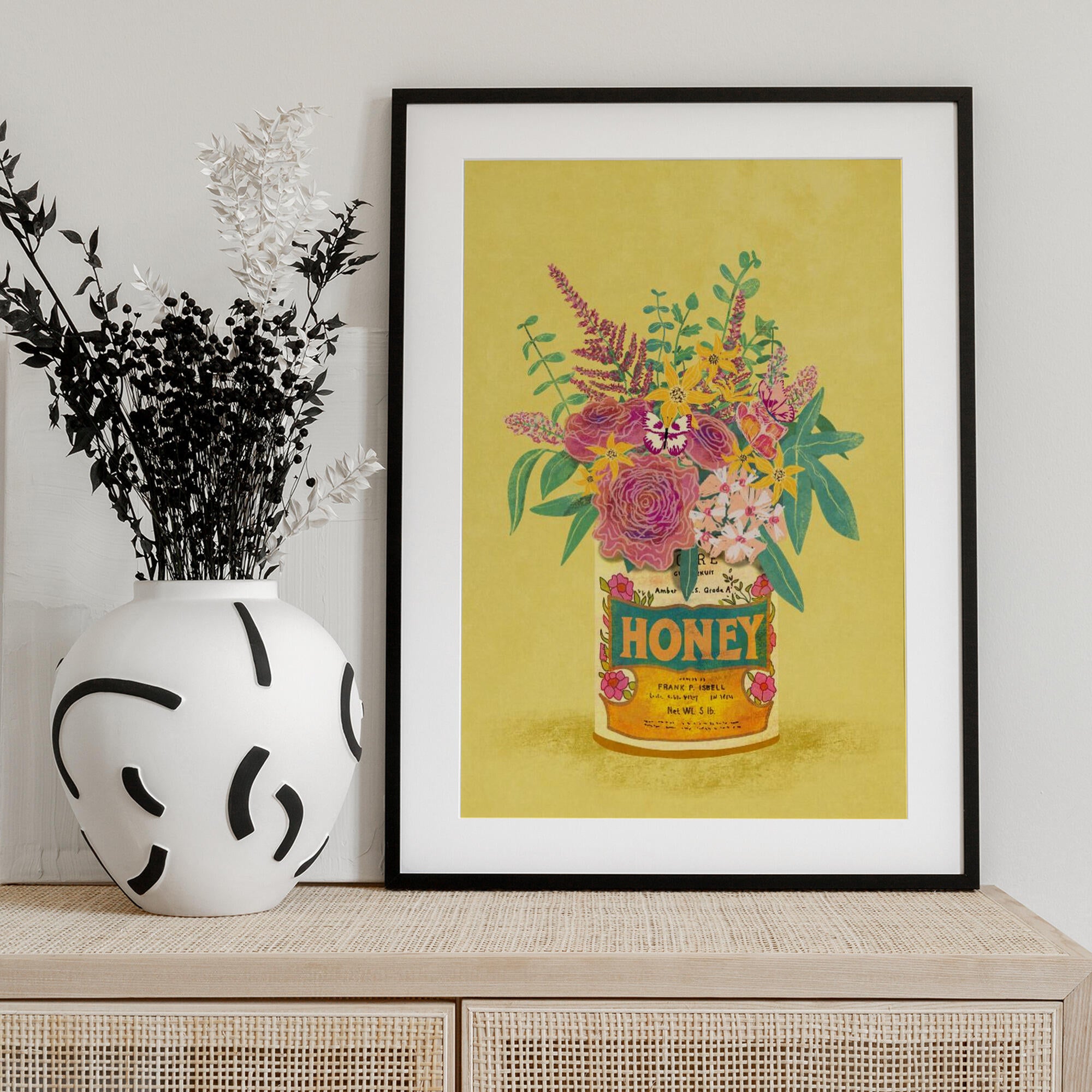 Flowers In a vintage Honey Can