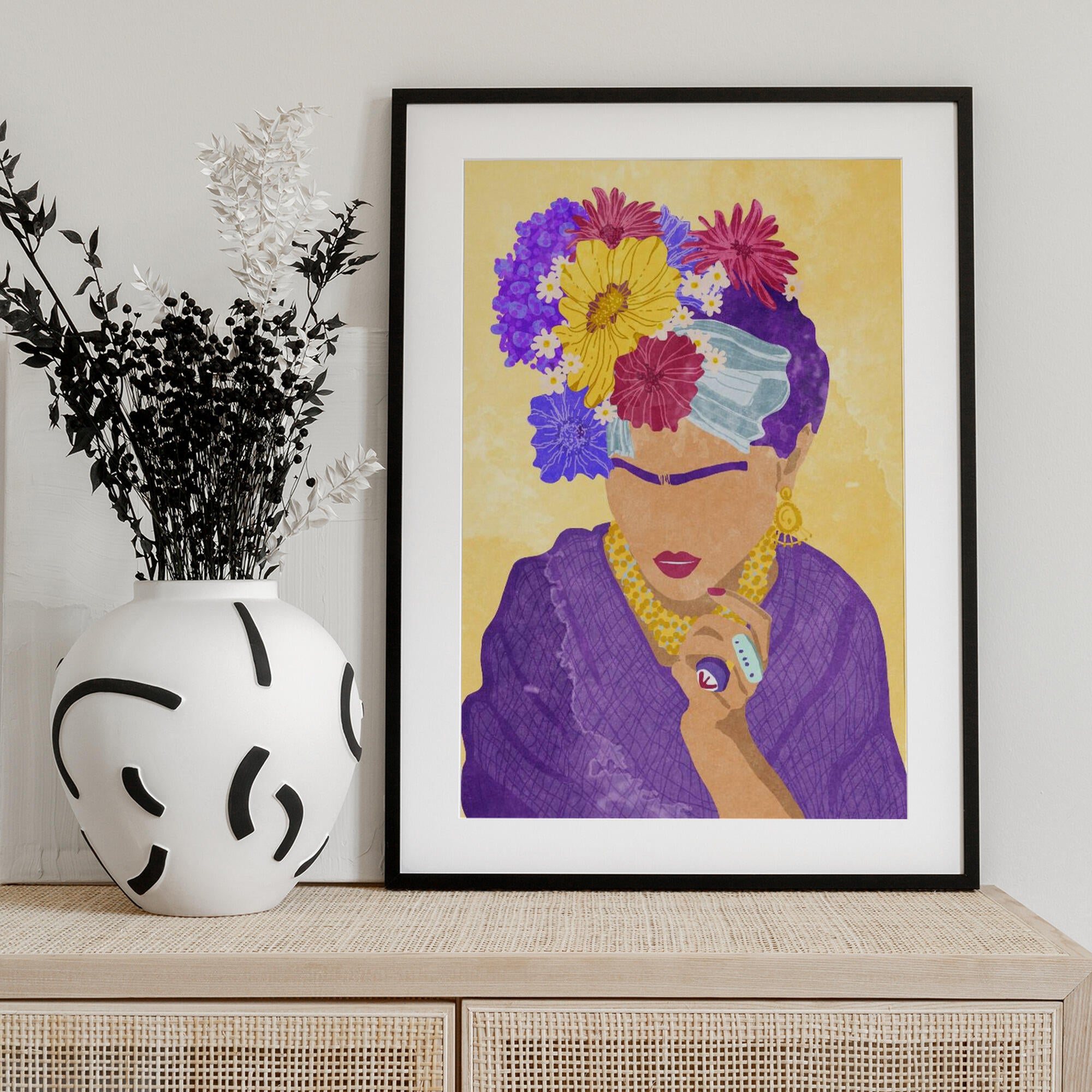 Frida and flowers