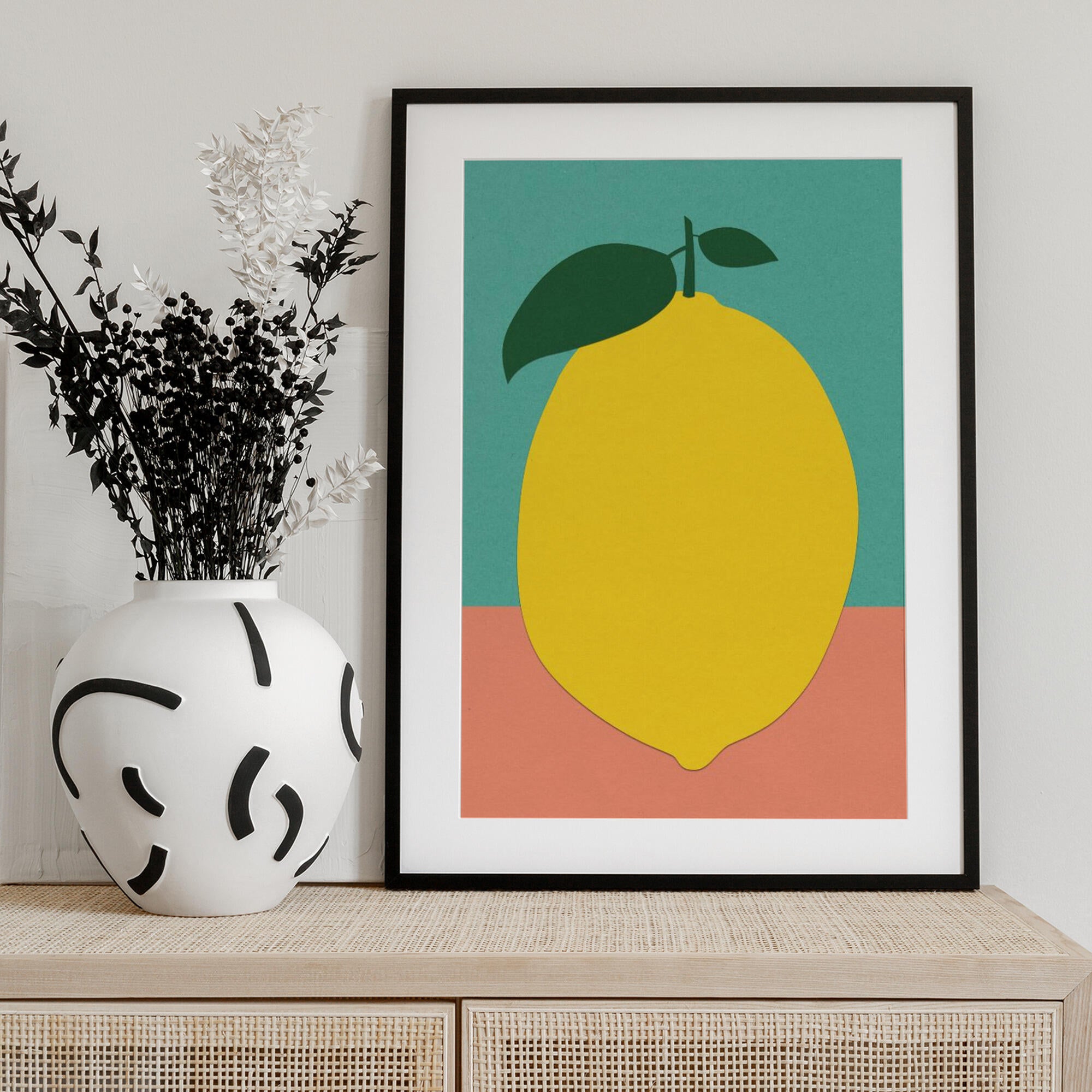 Lemon With Two Leaves