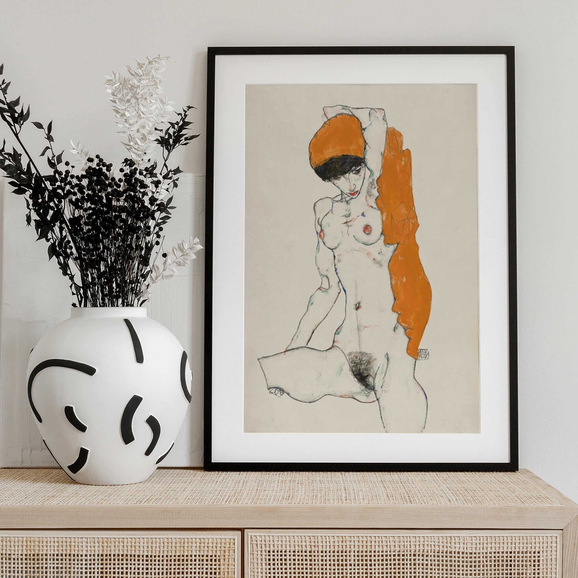 Standing Nude With Orange Drapery 1914