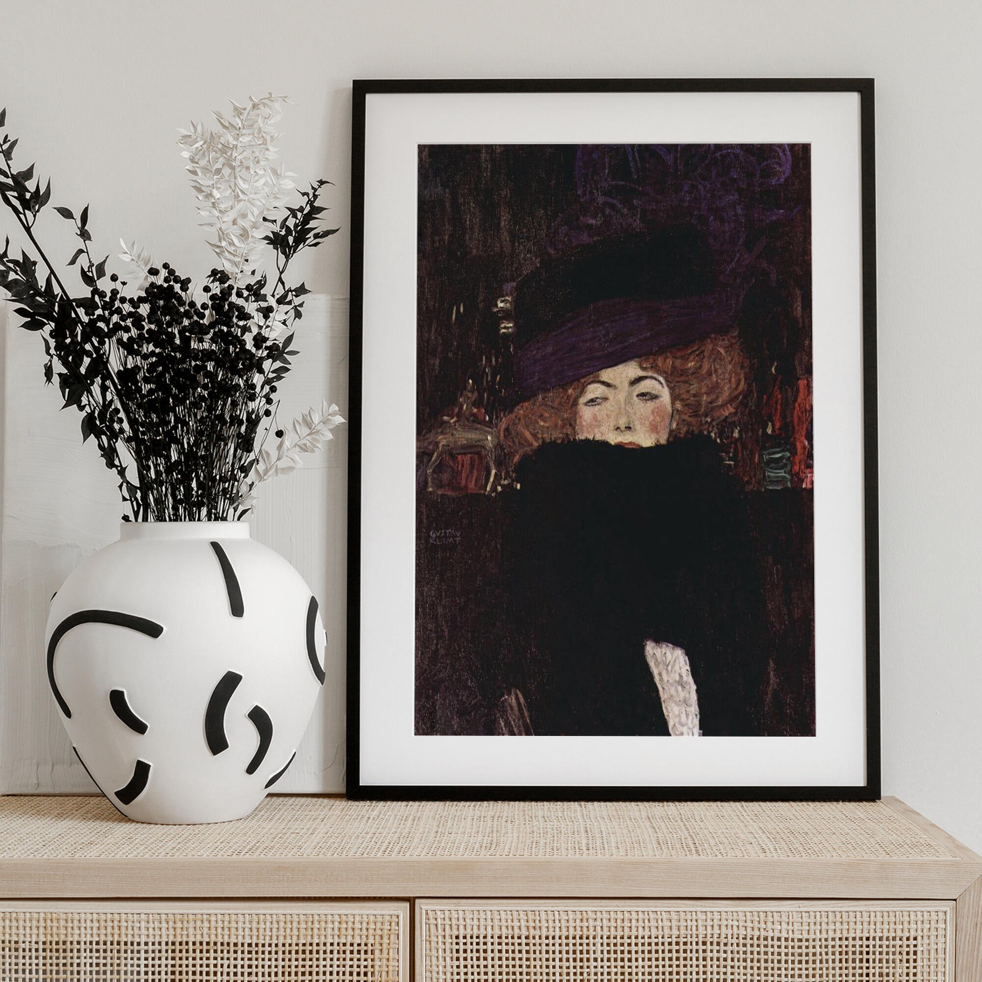 Dame Mit Hut Und Federboa (1909)