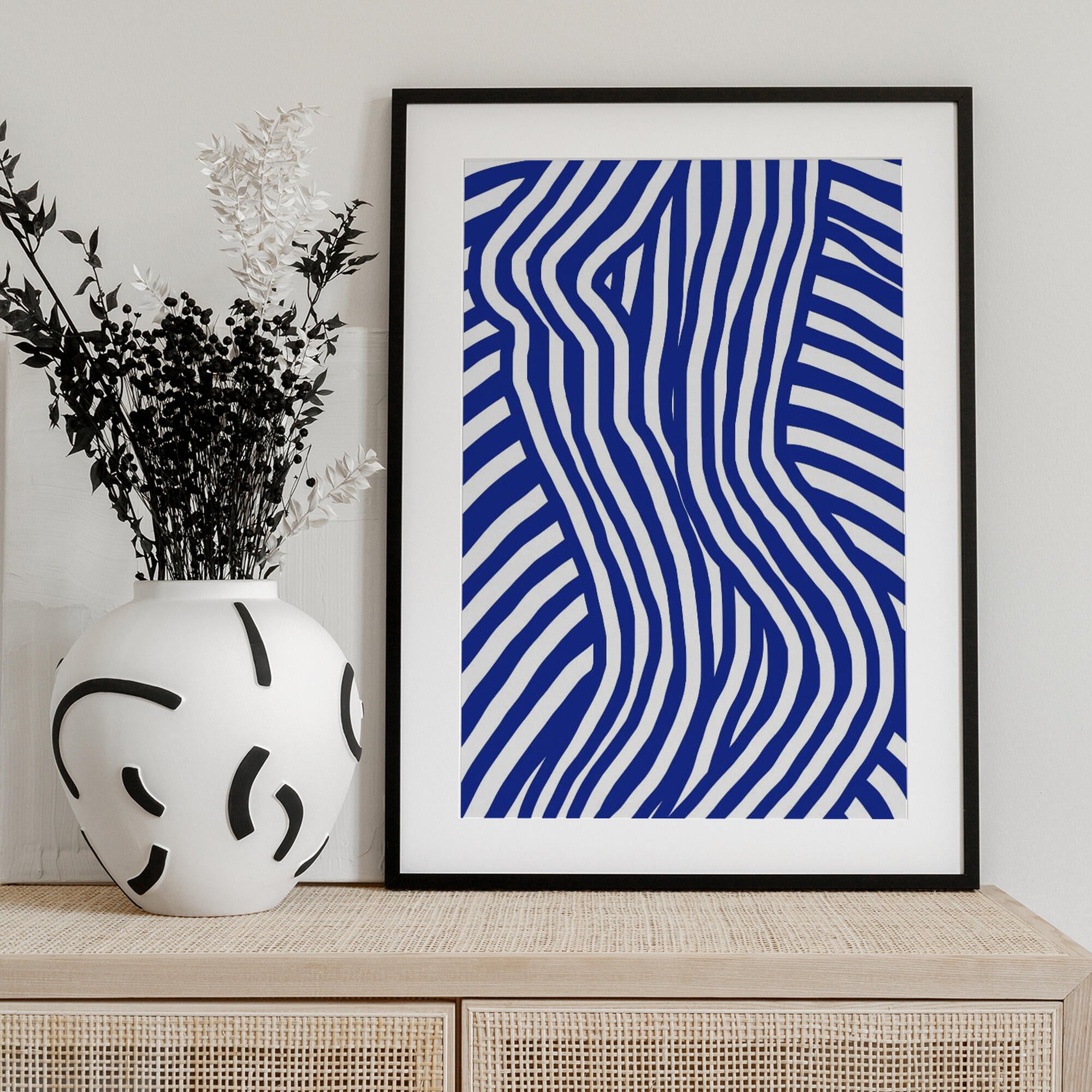 Blue and White Striped Nude