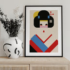 Geisha Girl Geometric Illustration