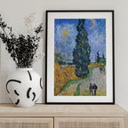 Vincent Van Gogh's Road With Cypress and Star 1890