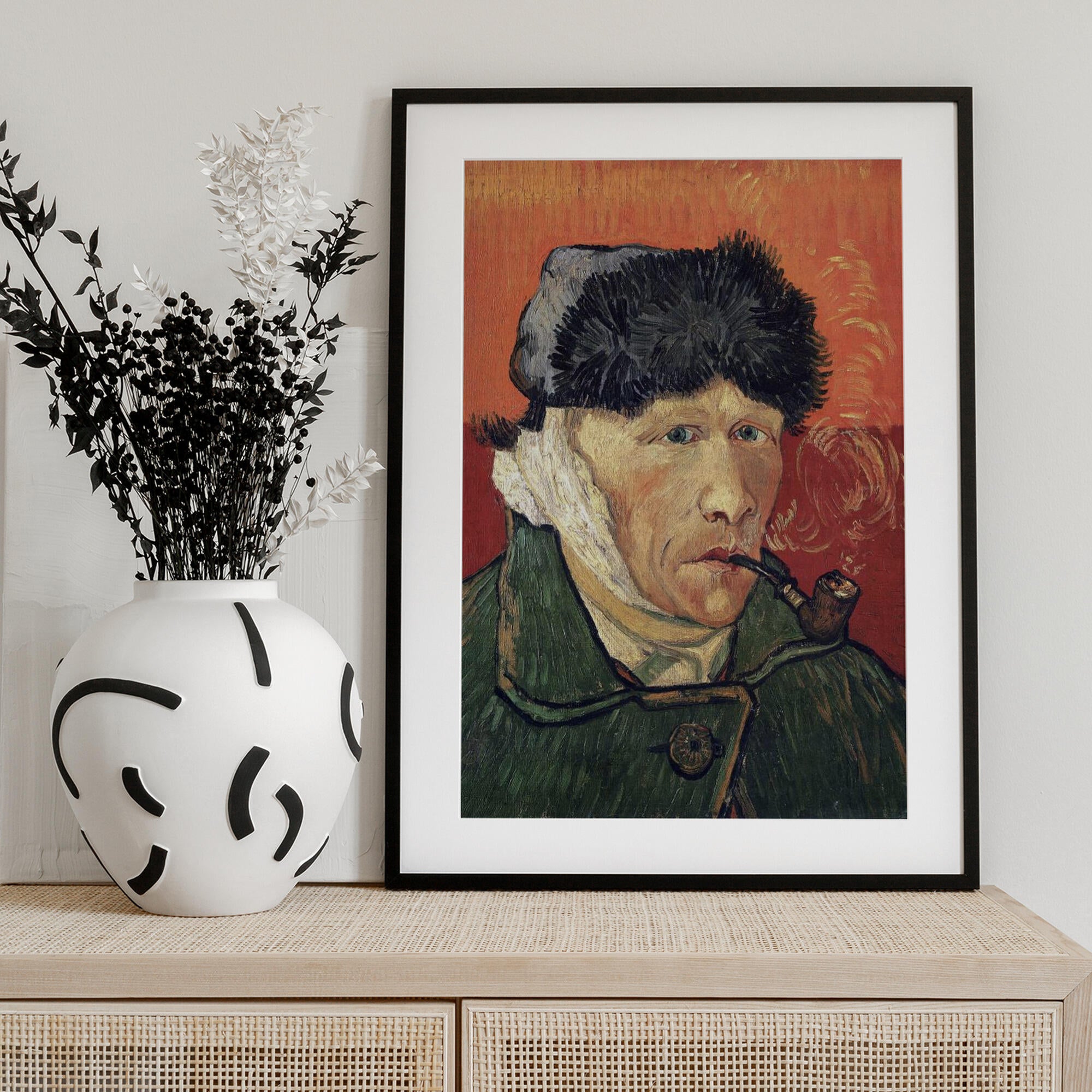 Vincent Van Gogh's Self Portrait With Bandaged Ear and Pipe (1889)
