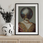 DiscoHead Queen / Altered Collage Art