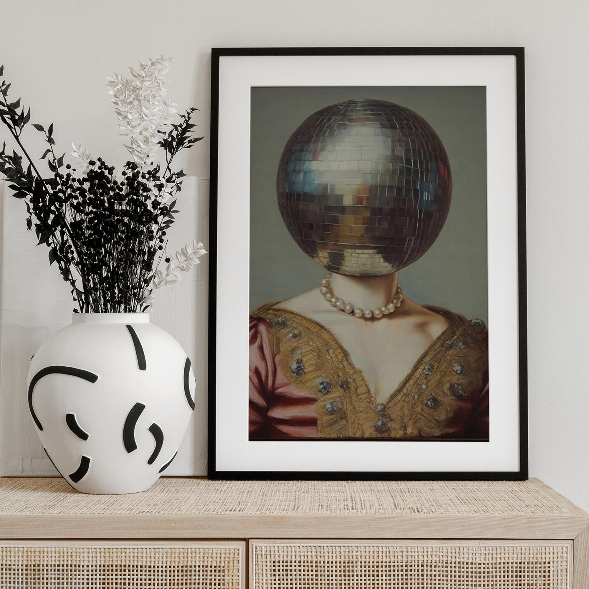 DiscoHead Queen / Altered Collage Art