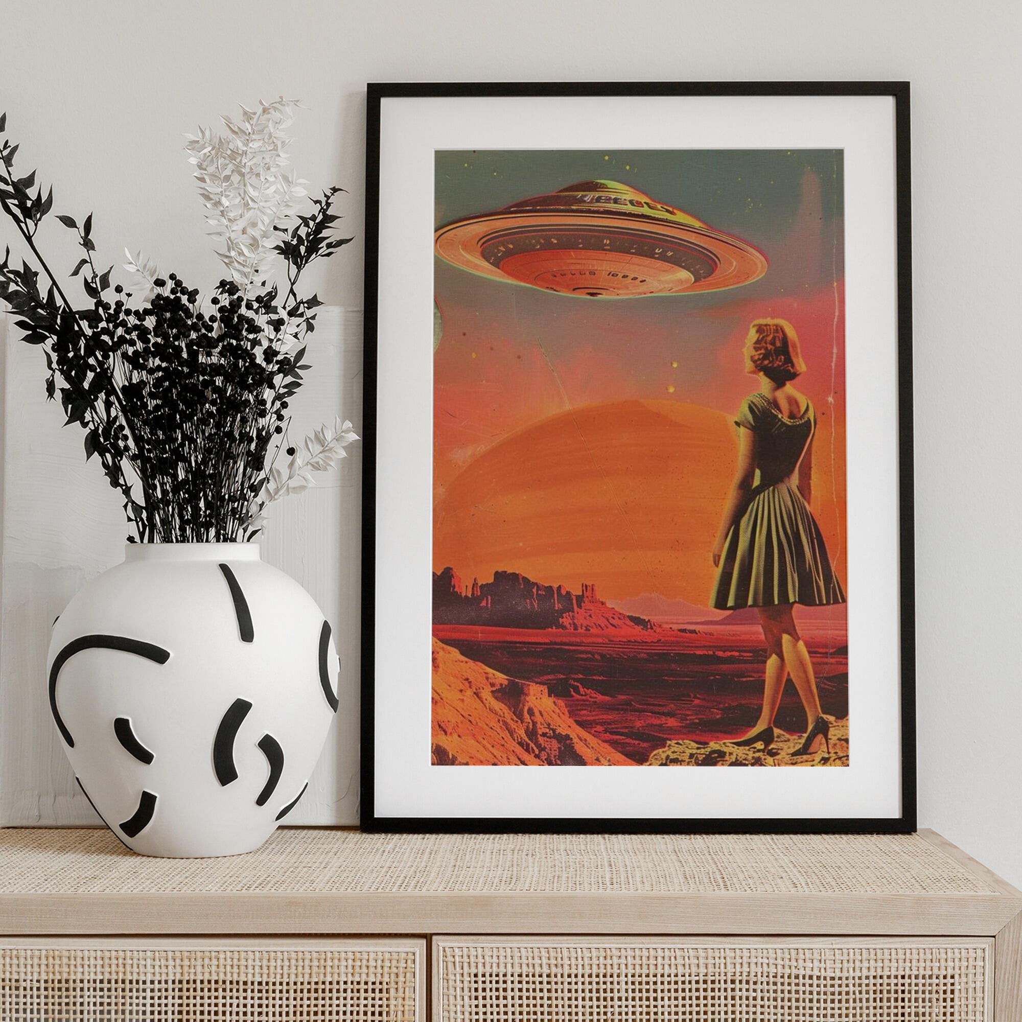 Retro-futuristic Scene With A Woman