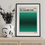 Crocodile Cafe Retro Poster