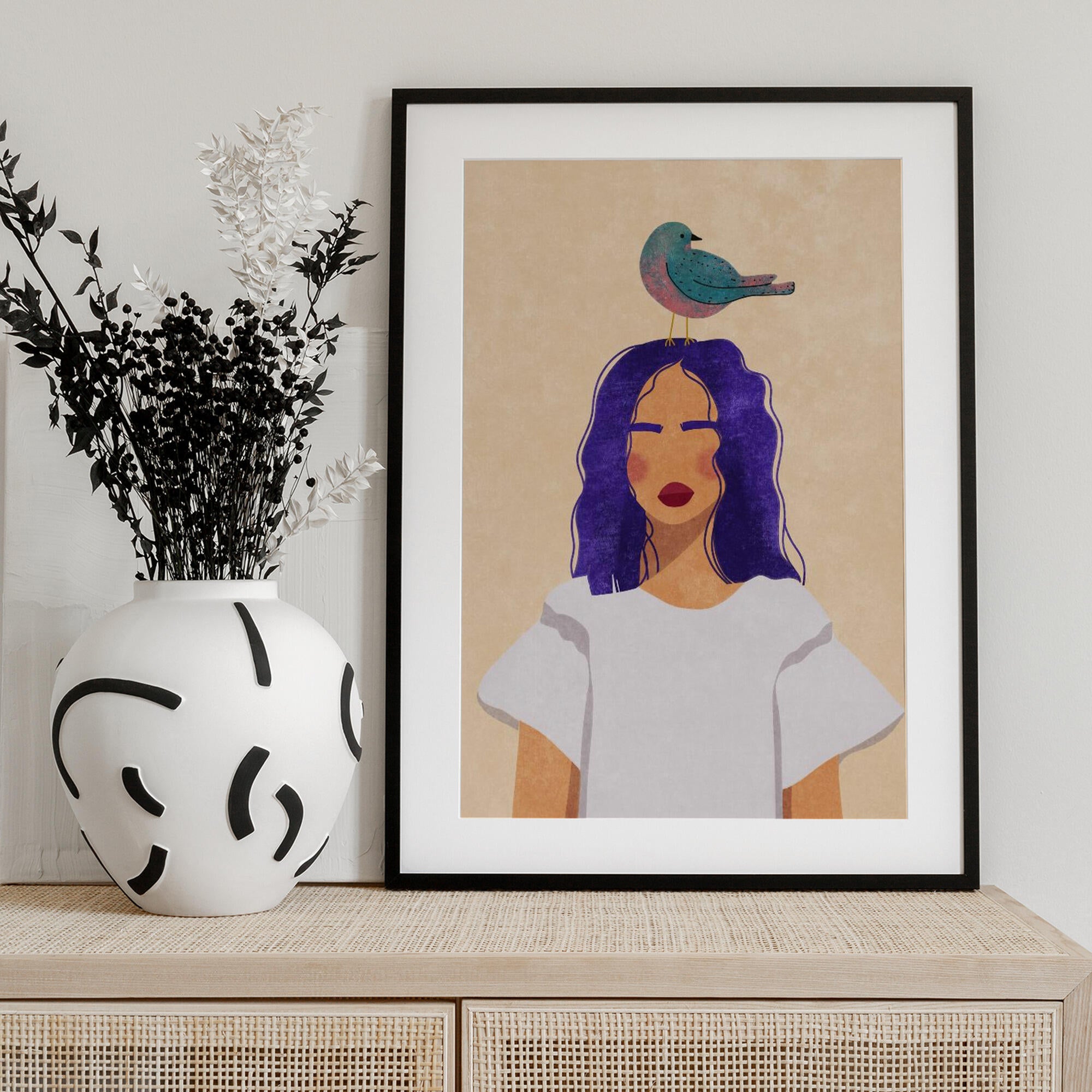 Girl with bird