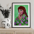 Woman Smoking a Flower