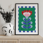 Floral Design with Bold Geometric Shapes