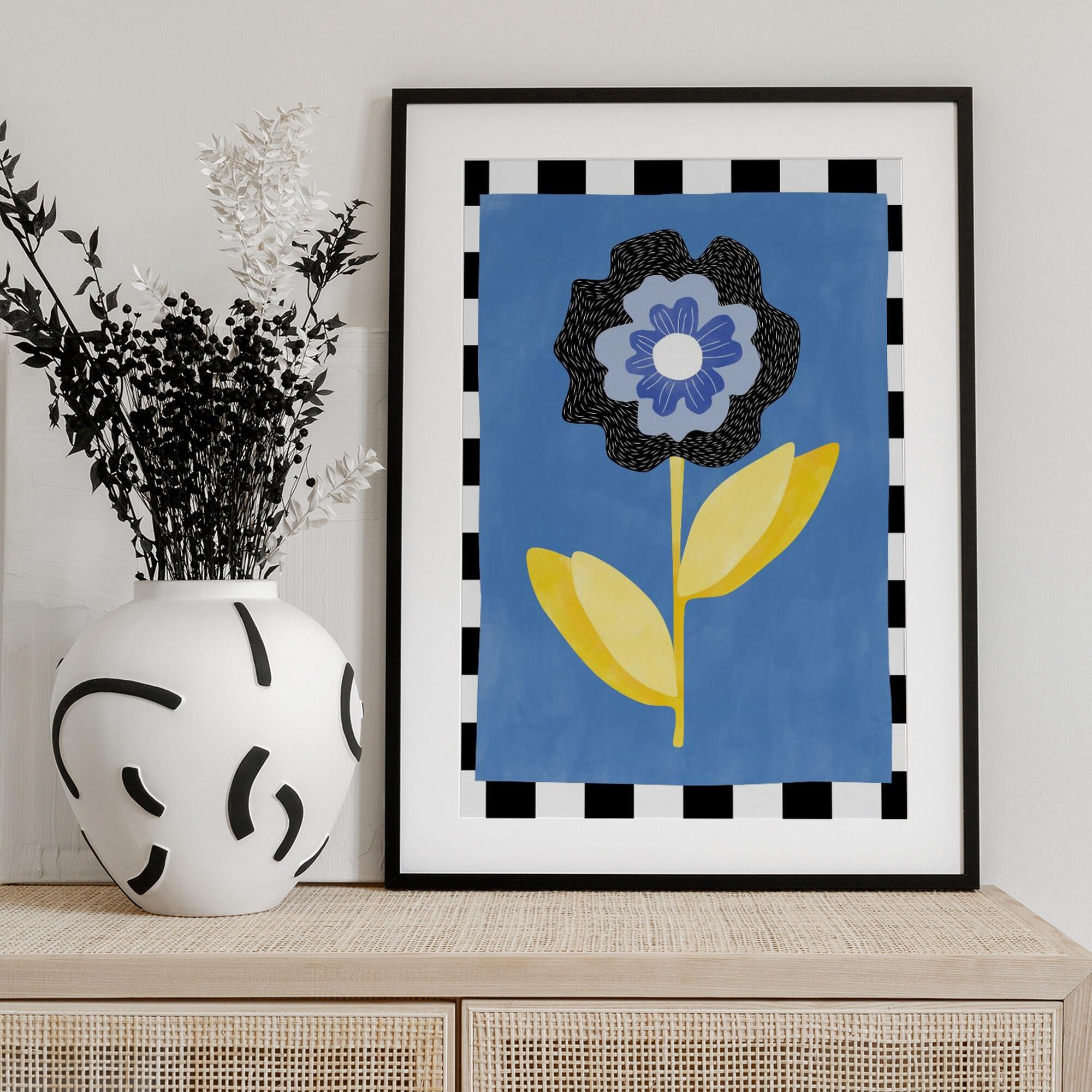 Flower with a Blue and Black Petal