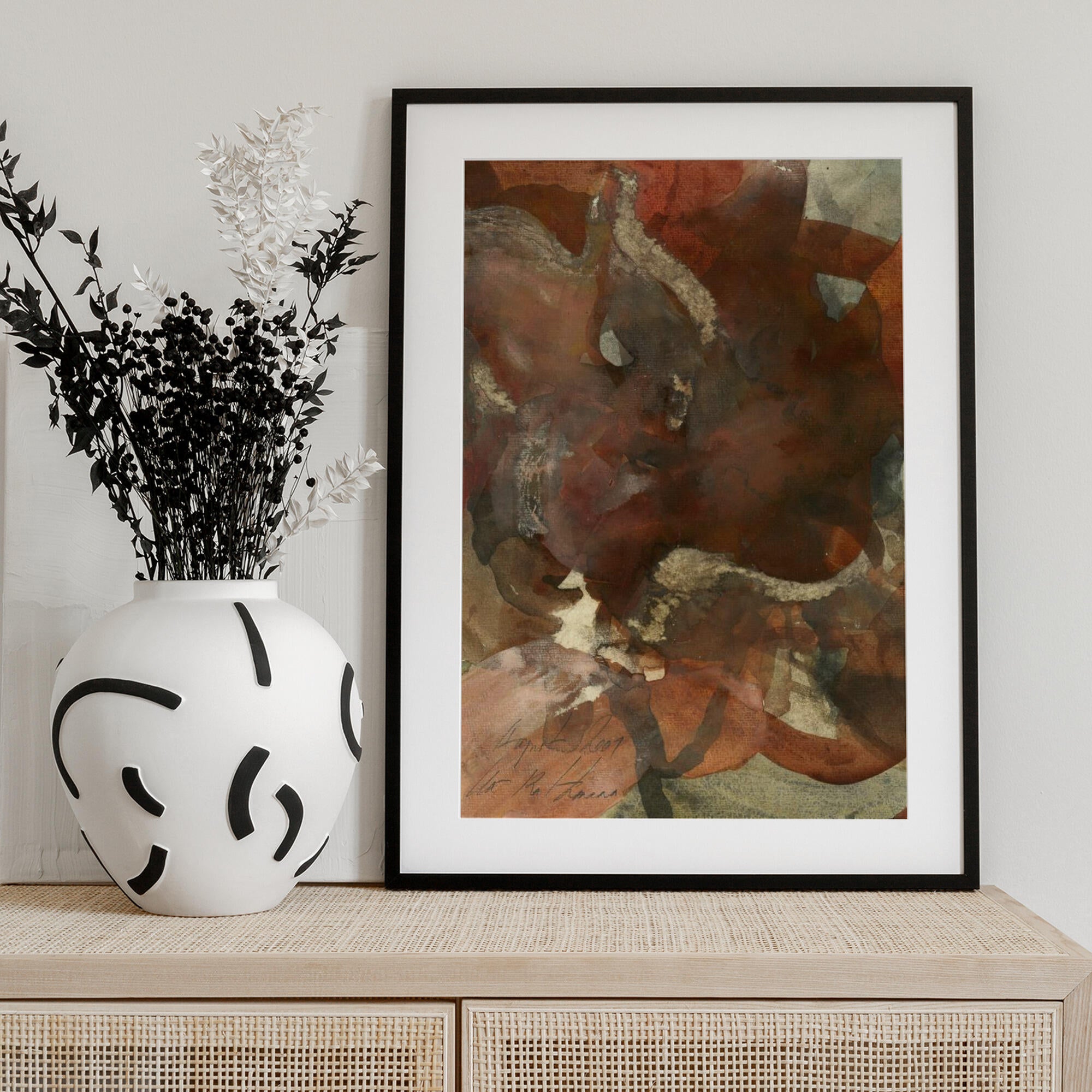 Organic Shapes in Earthy Tones of Brown and Green