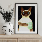 coffee cat 2 Siamese