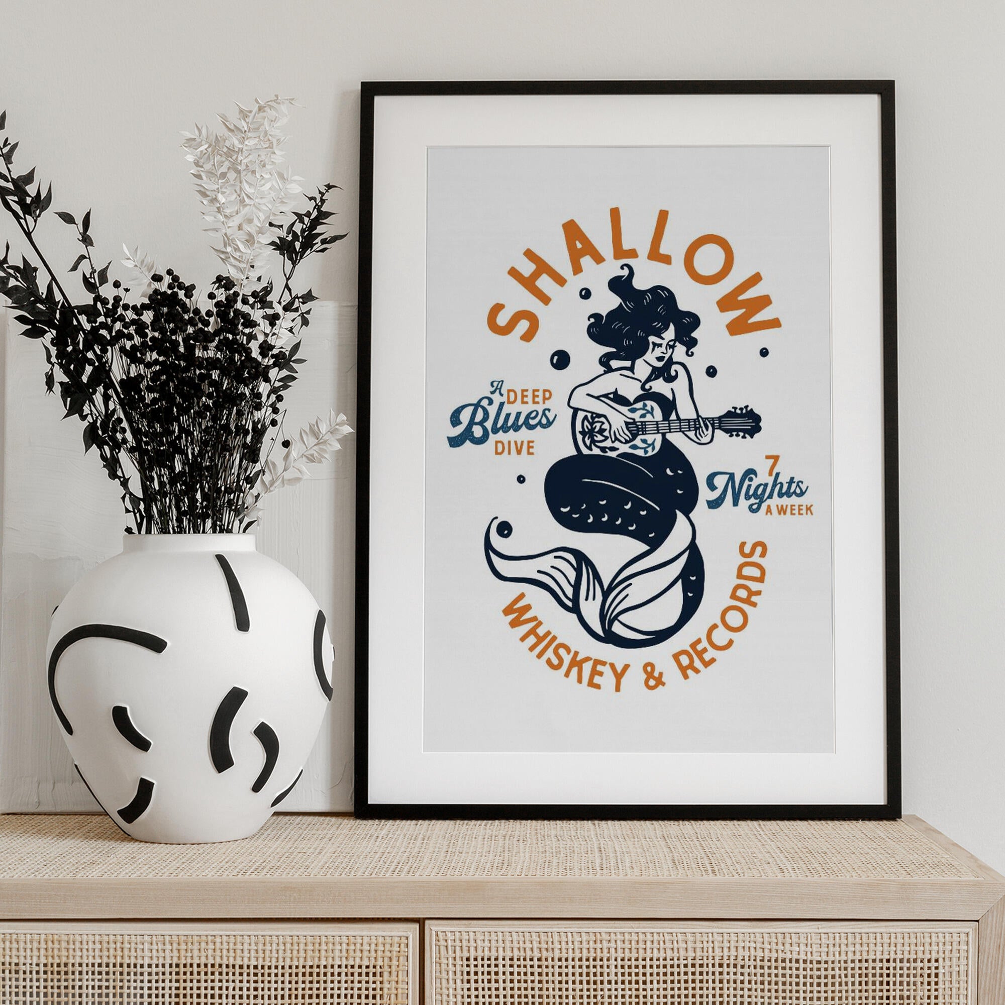Shallow Whiskey &amp; Records Dive Bar Music Mermaid