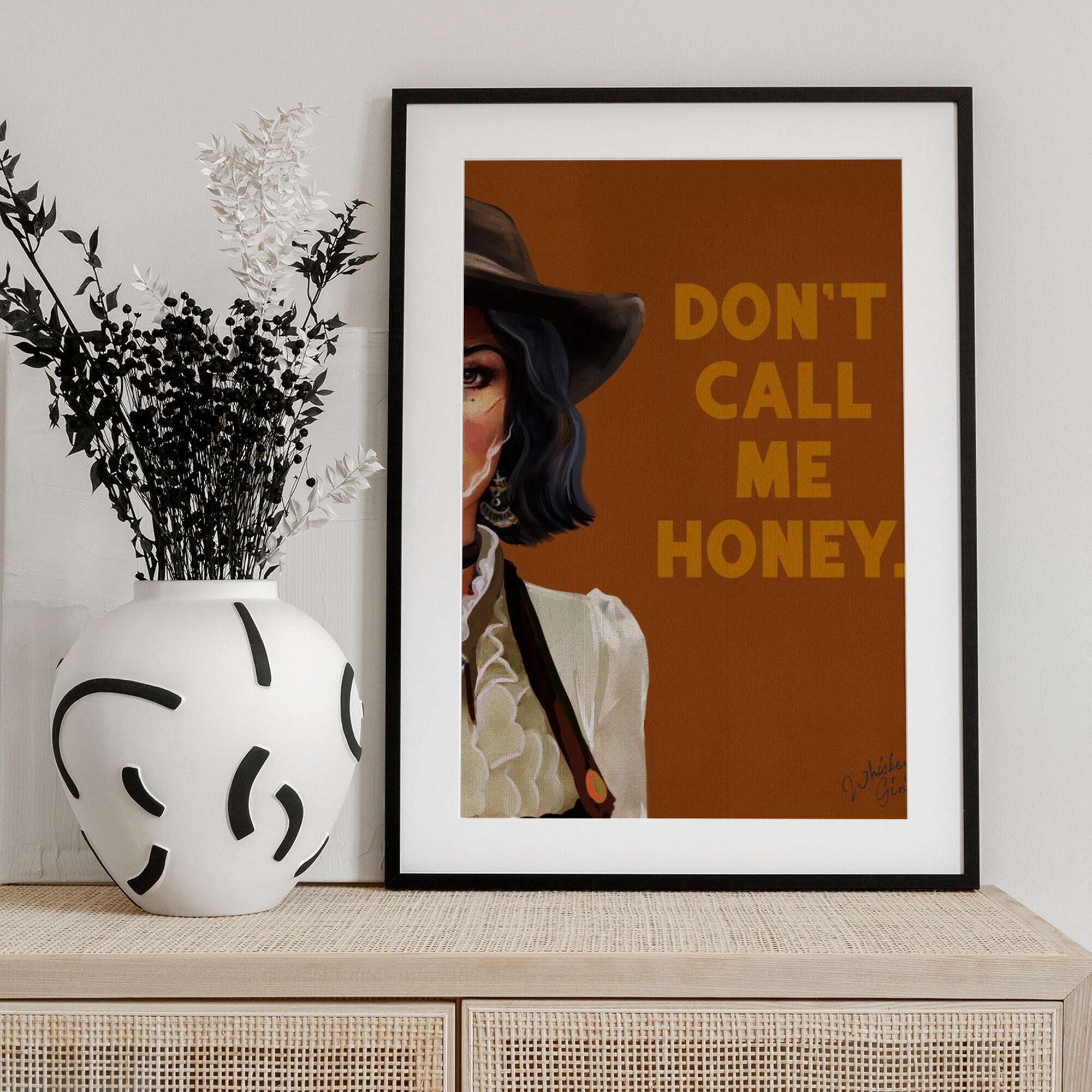 Don't Call Me Honey Badass Western Cowgirl Art