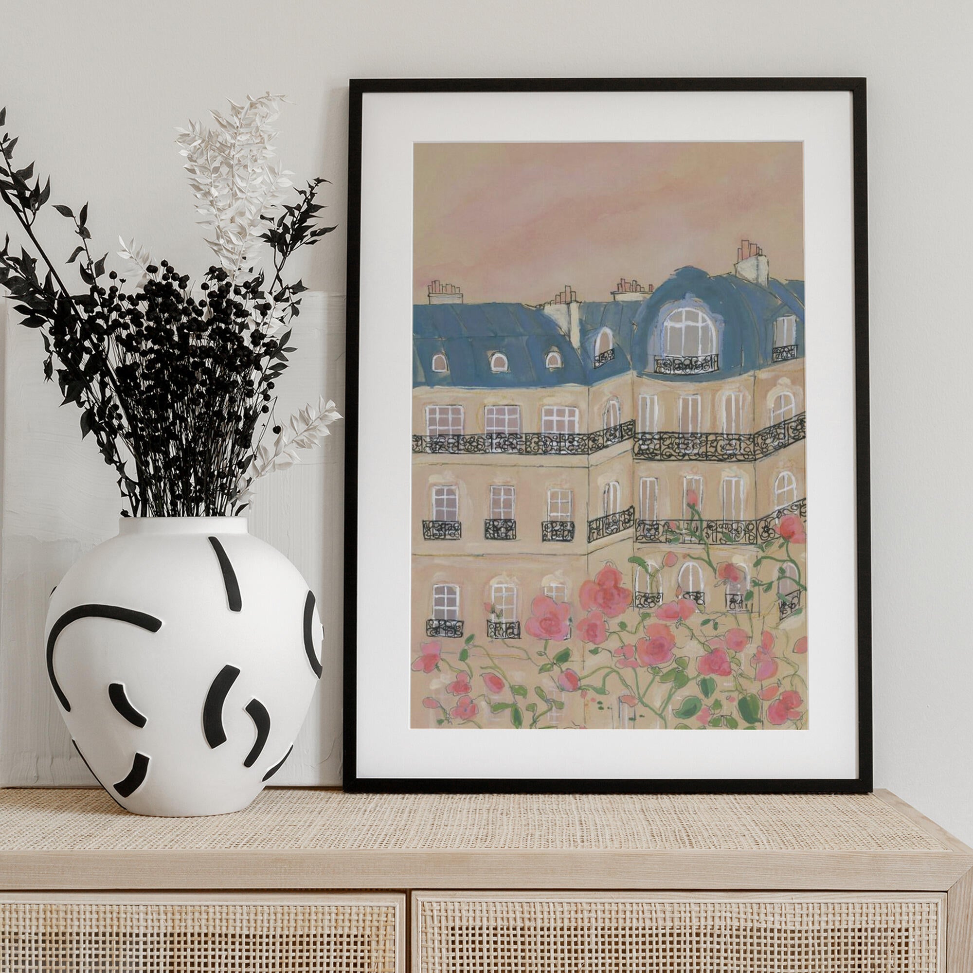 Sunset Over Paris Buildings