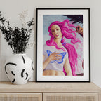 A Figure with Vibrant Pink Hair