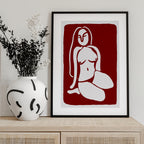 Stylized Nude Figure in a Seated Pose