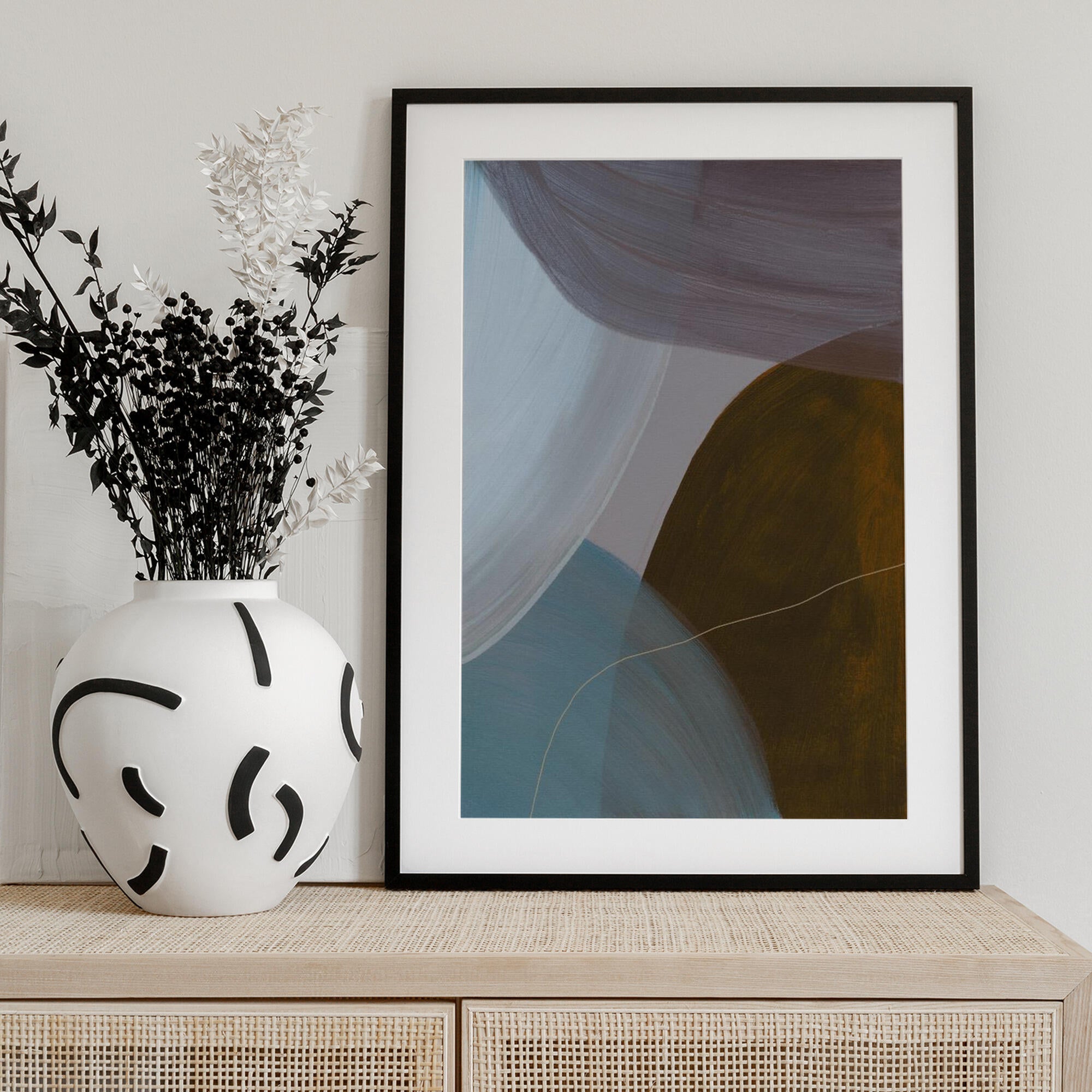 Overlapping Curves In Muted Tones