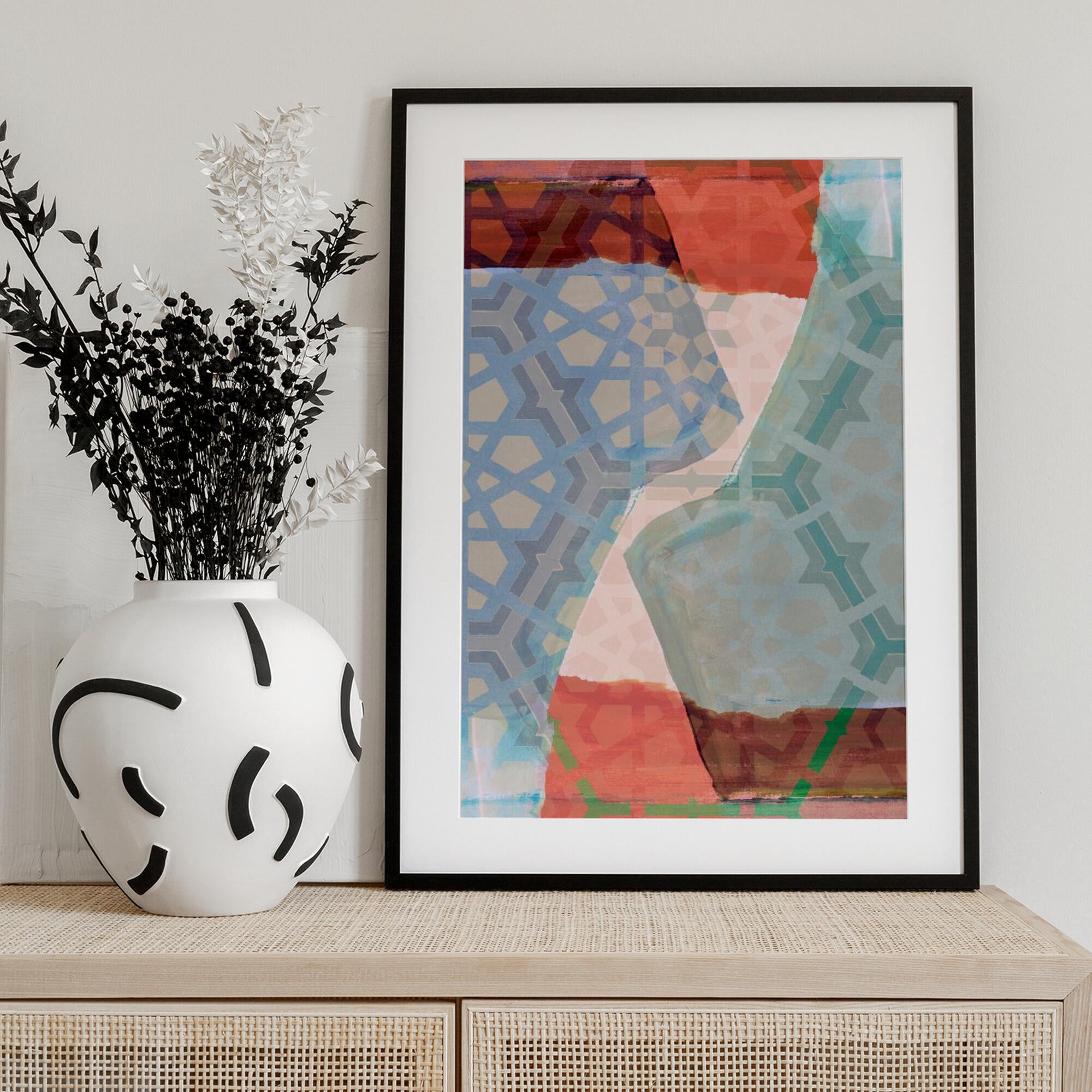 Overlapping Geometric Patterns in Soft Hues
